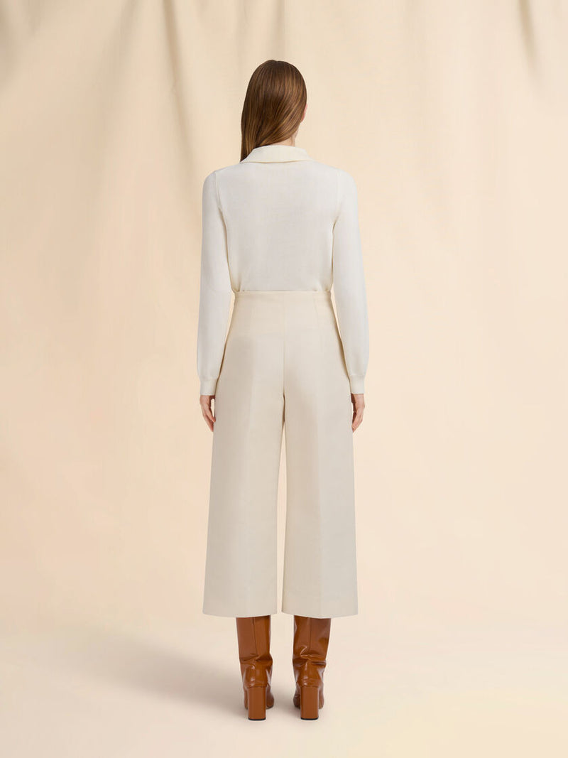 [Marni] Cream Cotton Cady Cropped Trousers - Ivory