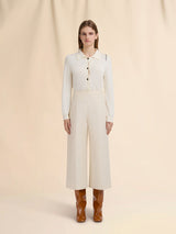[Marni] Cream Cotton Cady Cropped Trousers - Ivory