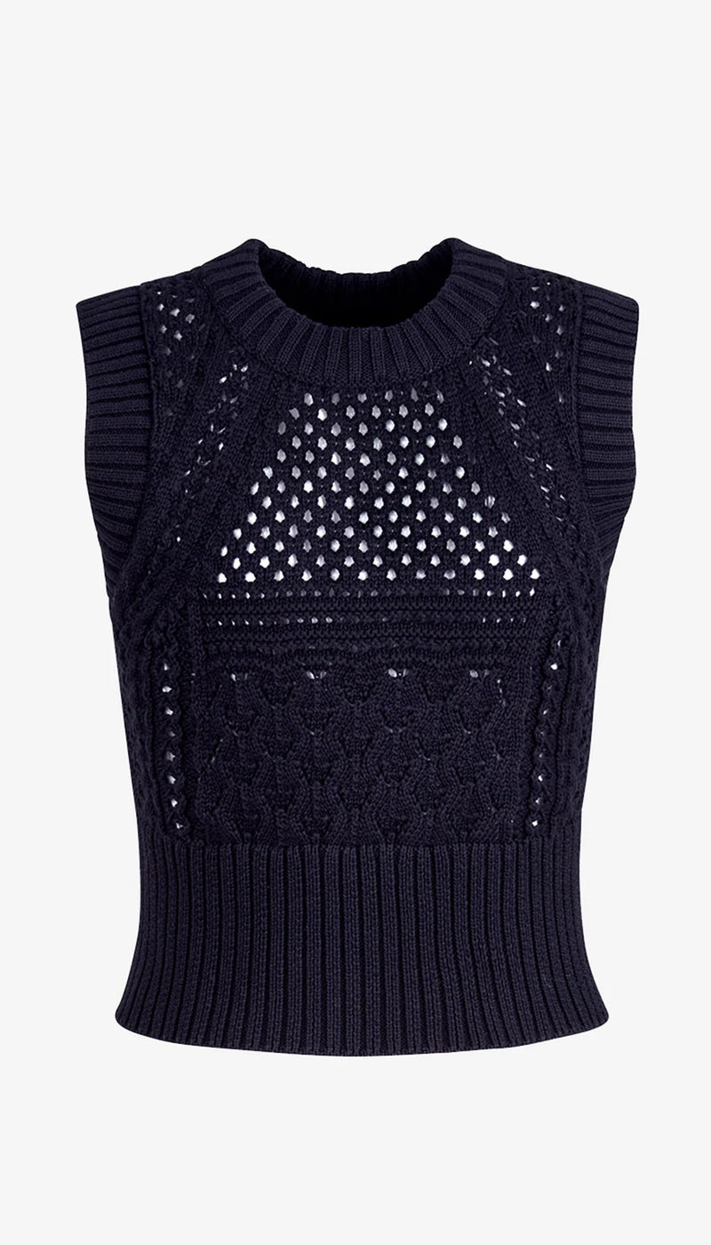 [Smythe] Crochet Vest - Navy