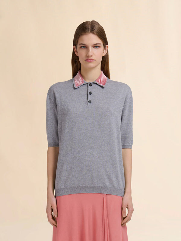 [Marni] Trompe L`oeil Patch On Wool Polo Neck - Inox