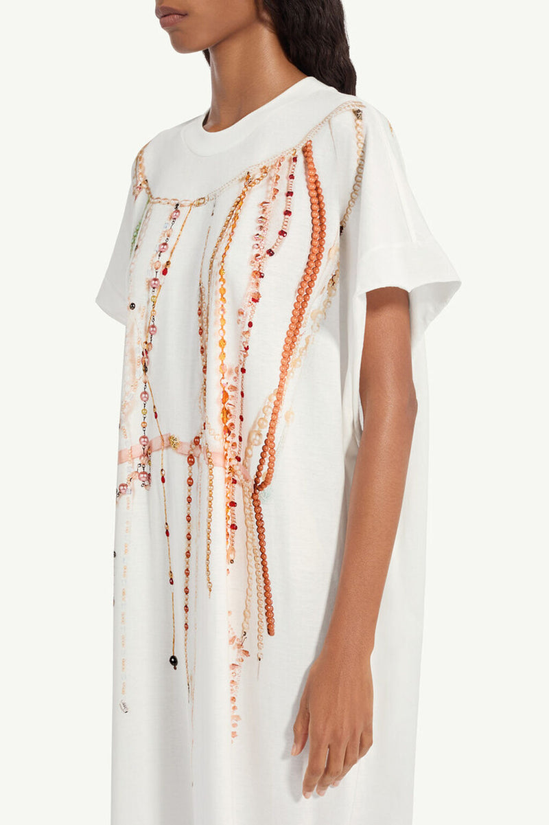 [MM6] Pearl Jersey Dress - White