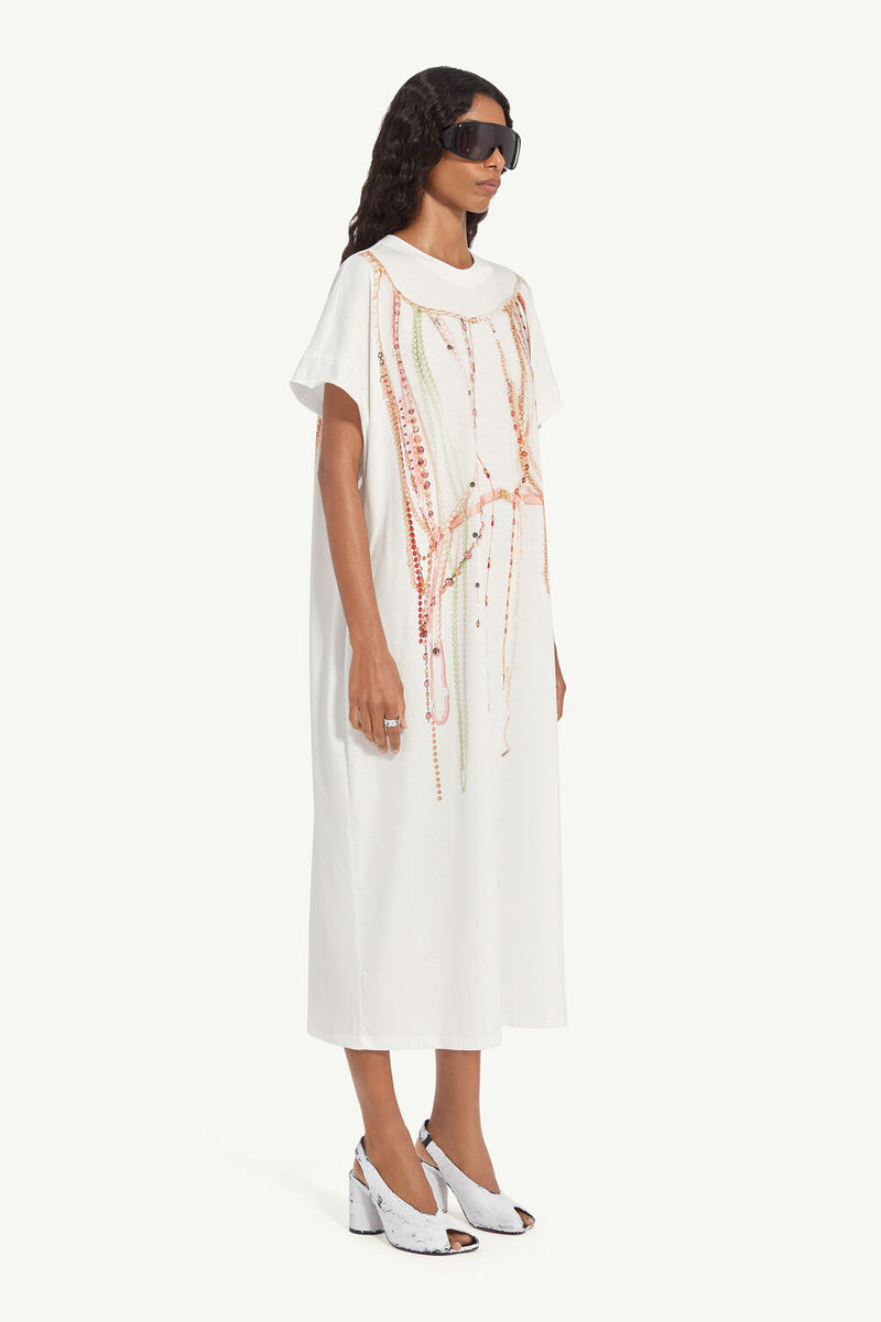 [MM6] Pearl Jersey Dress - White