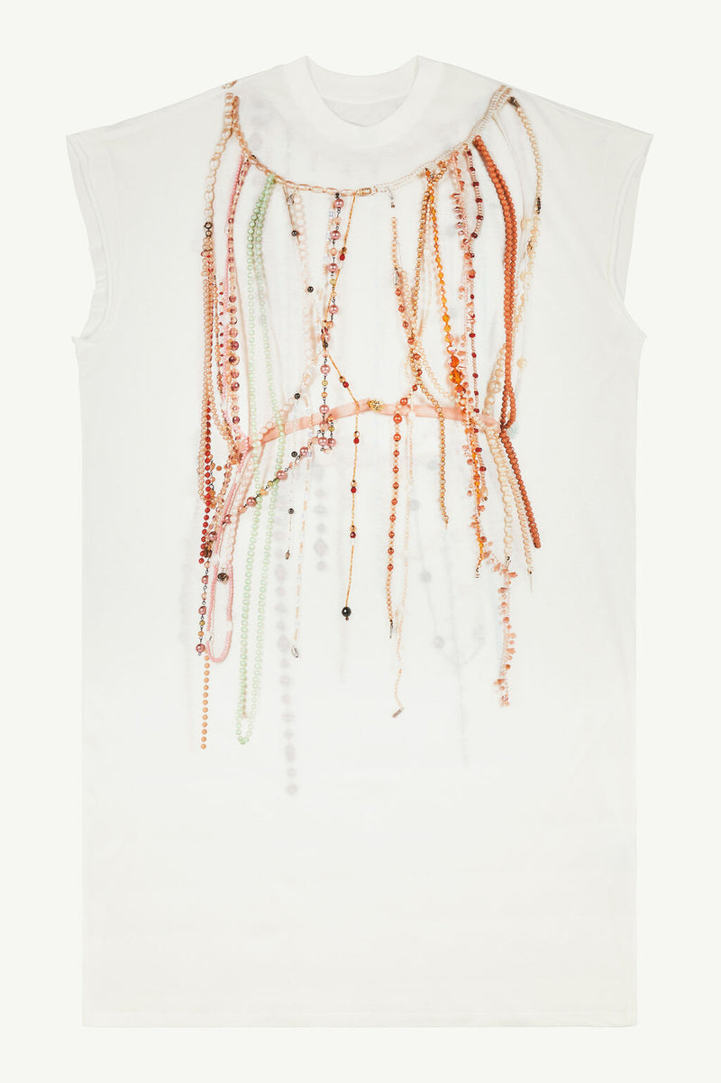 [MM6] Pearl Jersey Dress - White
