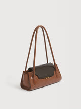 Brown and black leather Trunkette bag