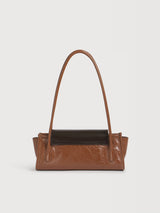 Brown and black leather Trunkette bag