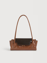 Brown and black leather Trunkette bag