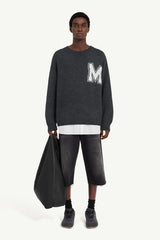 [MM6] Unisex Two-in-one varsity knit sweater