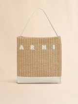 [Marni] Medium Natural Woven Fabric Museo Hobo Bag - Natural
