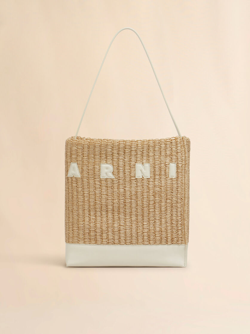 Small Natural Woven Fabric Museo Hobo Bag