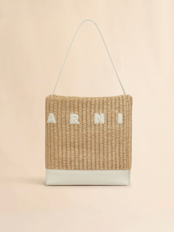 [Marni] Small Natural Woven Fabric Museo Hobo Bag - Natural