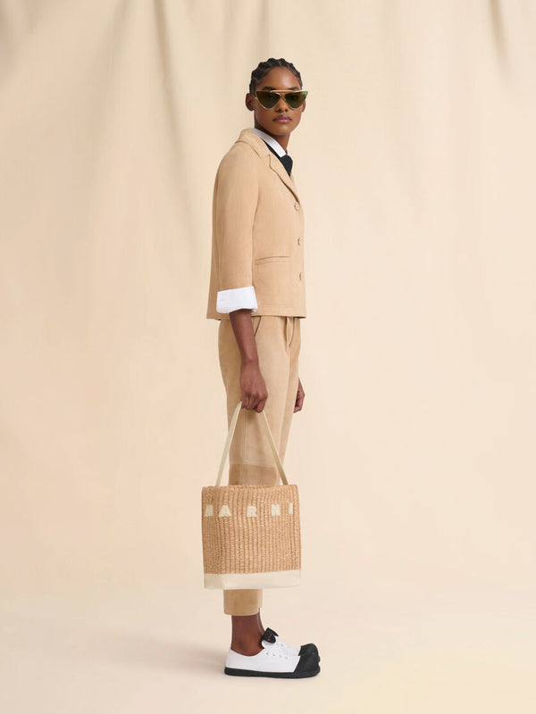 [Marni] Small Natural Woven Fabric Museo Hobo Bag - Natural