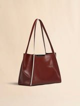 [Marni] Brown leather Cresta E/W small tote bag