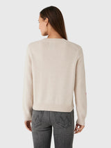 Cashmere Wool Twisted Floral Crew
