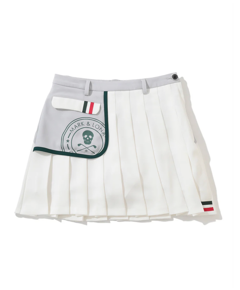[MARK&LONA] Fleur Pleats Skirt- WHITE
