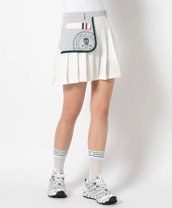 [MARK&LONA] Fleur Pleats Skirt- WHITE