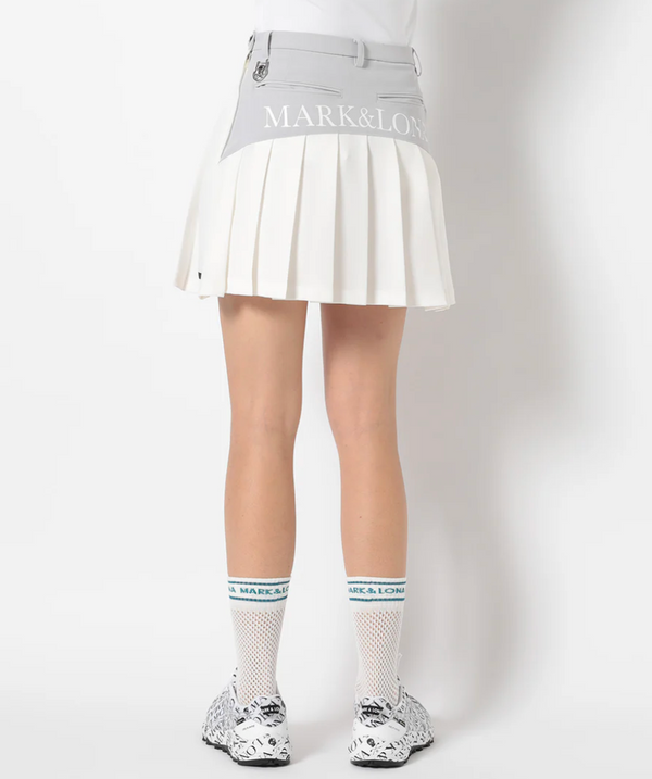 [MARK&LONA] Fleur Pleats Skirt- WHITE