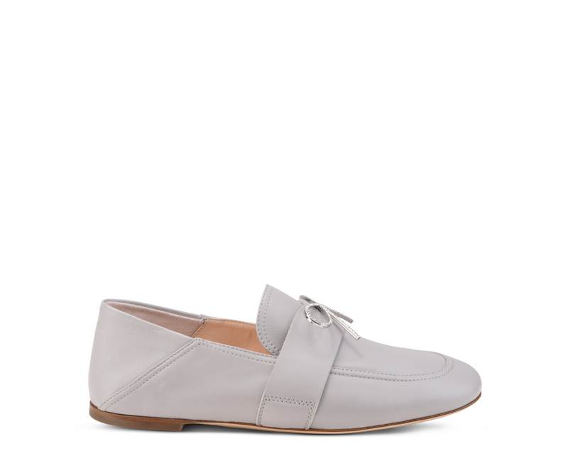 [AGL] Moccasin With CRYSTAL RIBBON - STEEL