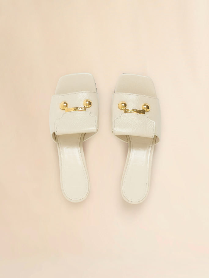 [Marni] Leather Trunkaroo Sandal - Limestone