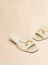 [Marni] Leather Trunkaroo Sandal - Limestone