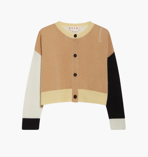 [MARNI] Iconic Cashmere Cardigan - Winter Wheat