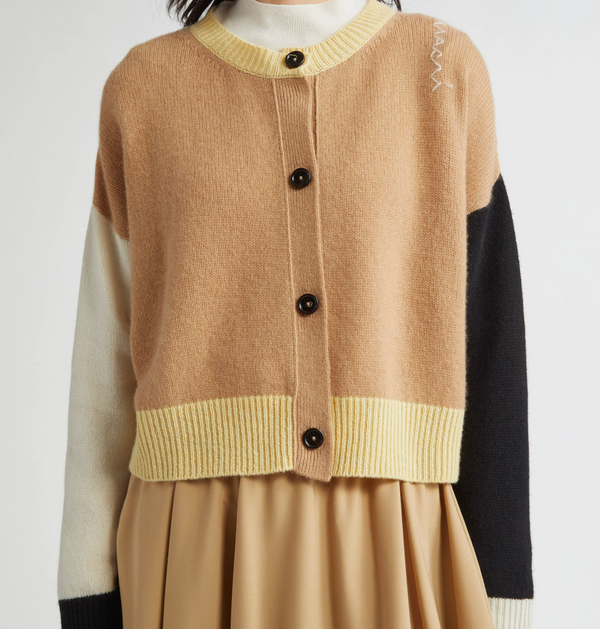 [MARNI] Iconic Cashmere Cardigan - Winter Wheat