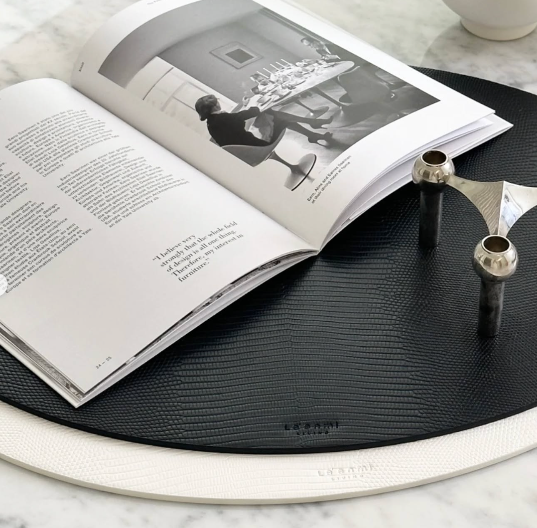 Lizard Egg Leather Tablemat/ Leather Tray