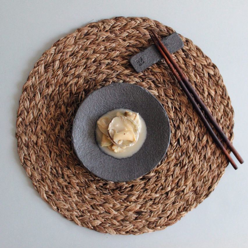 Black Vintage Stone Side Dish Plate Large - 빈티지 블랙 빈티지 스톤 원형찬기
