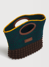 Brown Wool Knotty Crochet Clutch