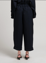 Blublack canvas pants with pleats