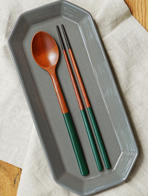 Colored Lacquered Spoon & Chopsticks Set - 놋담 국내제작 컬러 옻칠 수저 1인