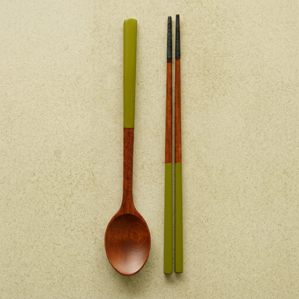 Colored Lacquered Spoon & Chopsticks Set - 놋담 국내제작 컬러 옻칠 수저 1인