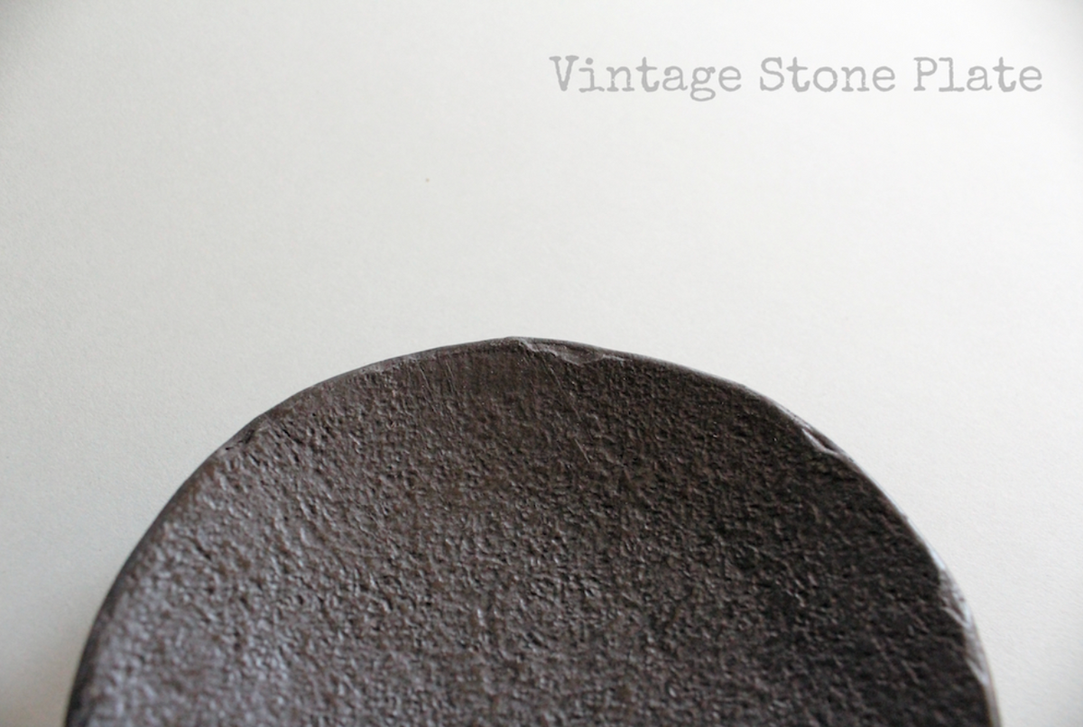 Black Vintage Stone Side Dish Plate Large - 빈티지 블랙 빈티지 스톤 원형찬기