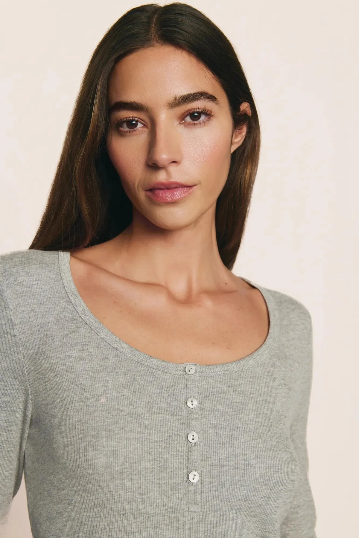 Dream Rib Long Sleeve Henley Tee
