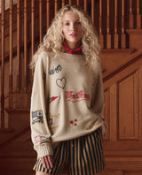 The Embroidered Oversize Crew Pullover
