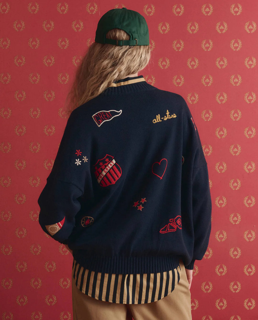 The Embroidered Oversized Crew Pullover