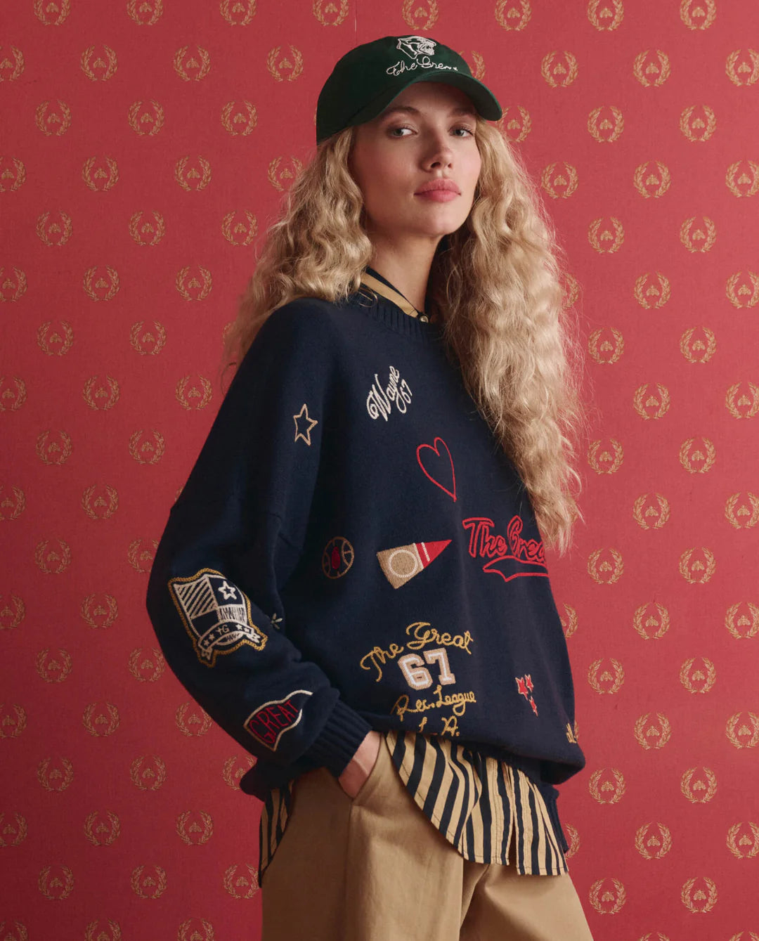 The Embroidered Oversized Crew Pullover