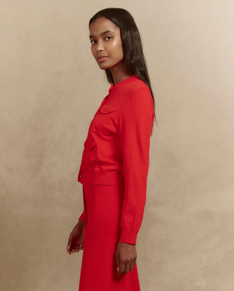 [The Great] The Patch Pocket Cardigan - Tart