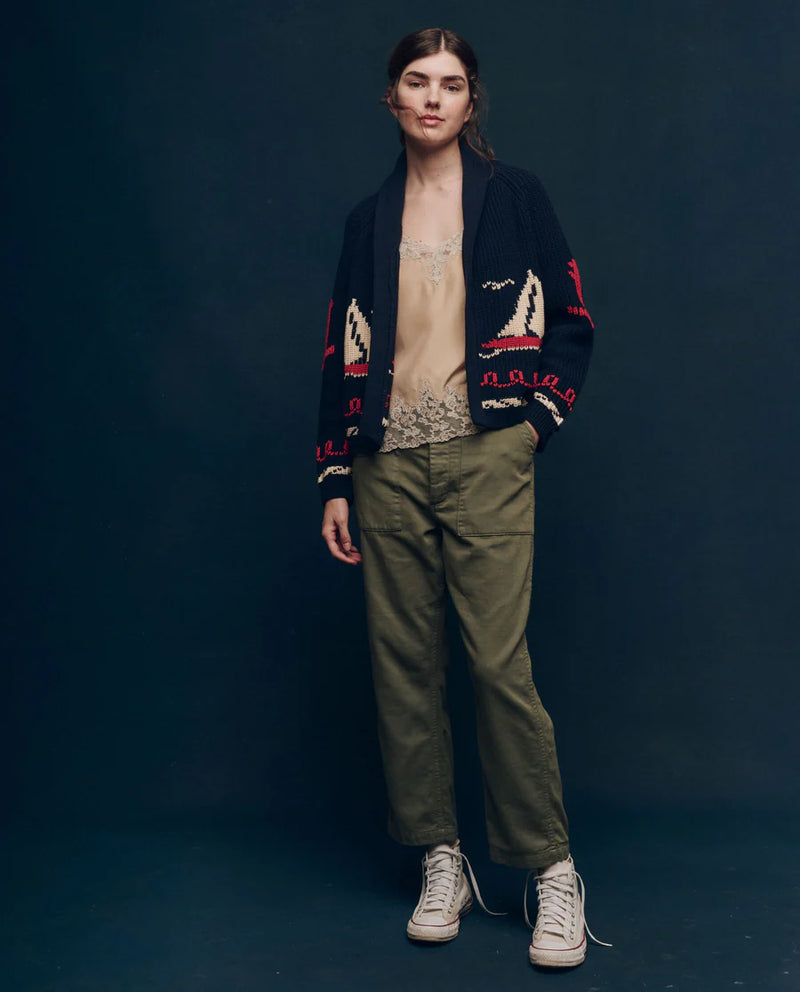 [The Great] The Sailboat Lodge Cardigan - Dark Navy