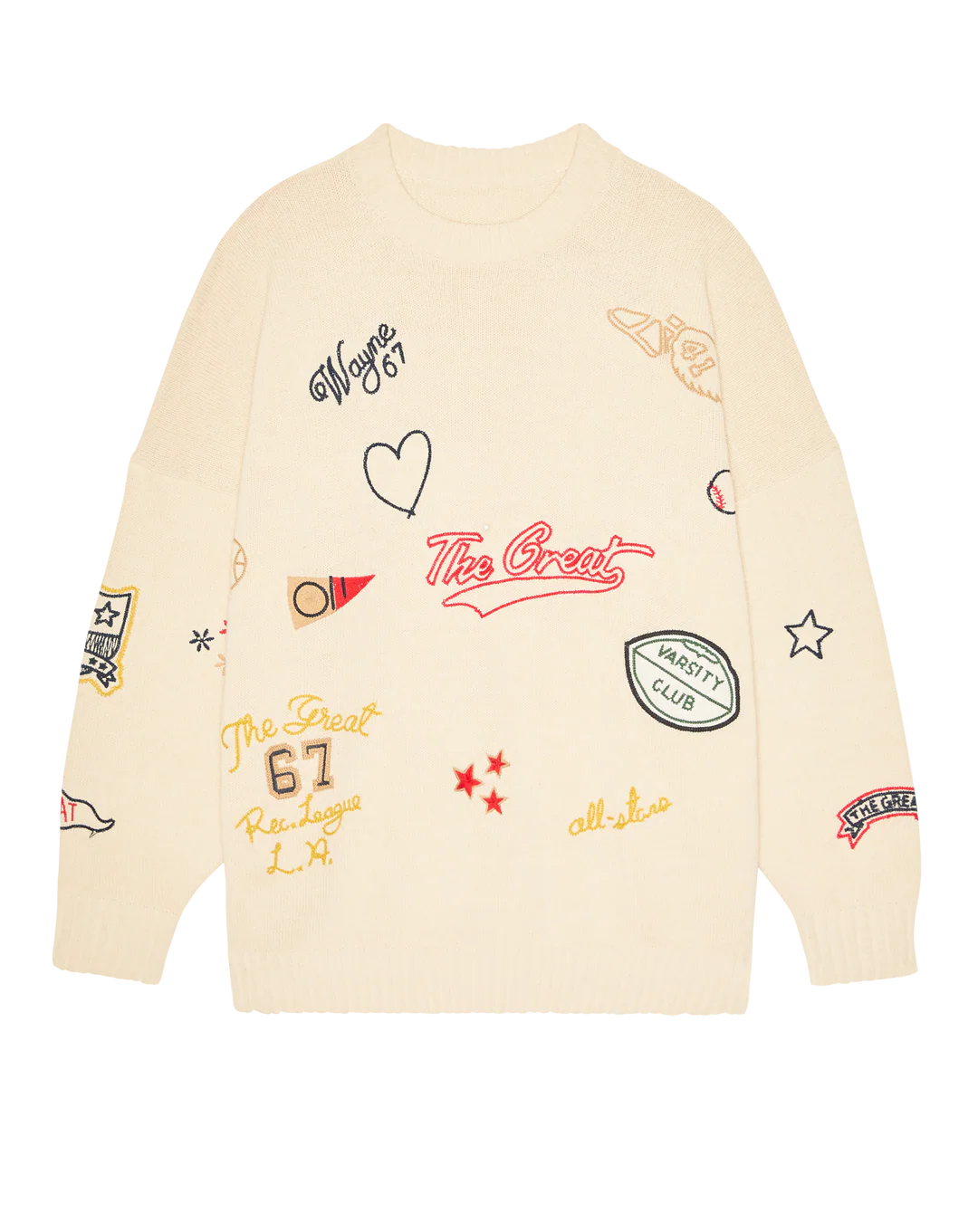 The Embroidered Oversized Crew Pullover