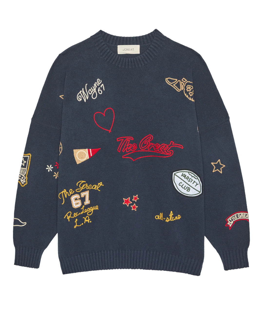 The Embroidered Oversized Crew Pullover