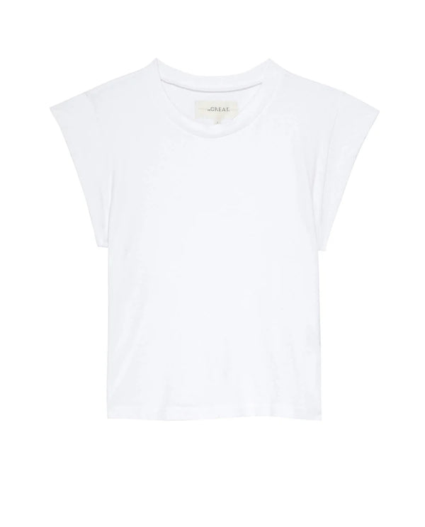 [The Great] The Peak Shoulder Tee - True White