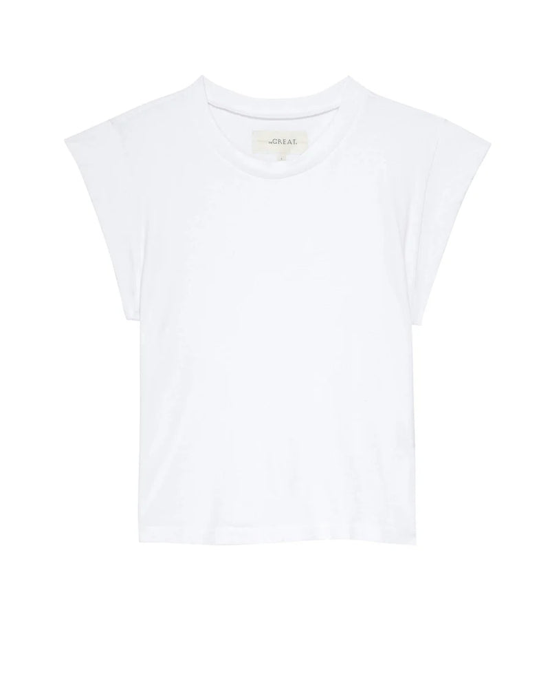 [The Great] The Peak Shoulder Tee - True White