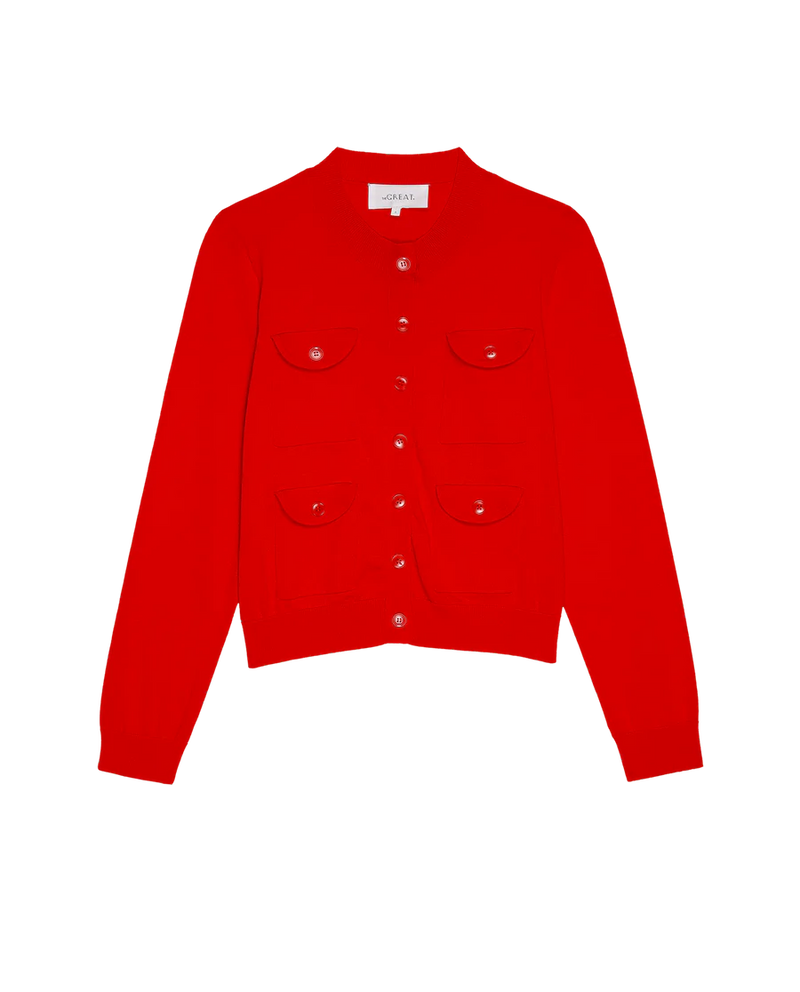 [The Great] The Patch Pocket Cardigan - Tart