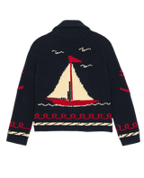 [The Great] The Sailboat Lodge Cardigan - Dark Navy