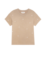 [The Great] The Boxy Crew - Khaki W/ Daisy Embroidery