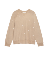 [The Great] The Slouch Sweatshirt - Khaki W/ Daisy Embroidery