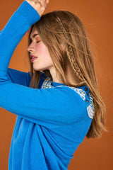 Wool Cashmere Yoke Fair Isle Crew