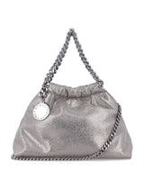 [S.McCARTNEY] Falabella Mini Drawstring Bag Eco Shiny Dotted Chamois - Steel Grey