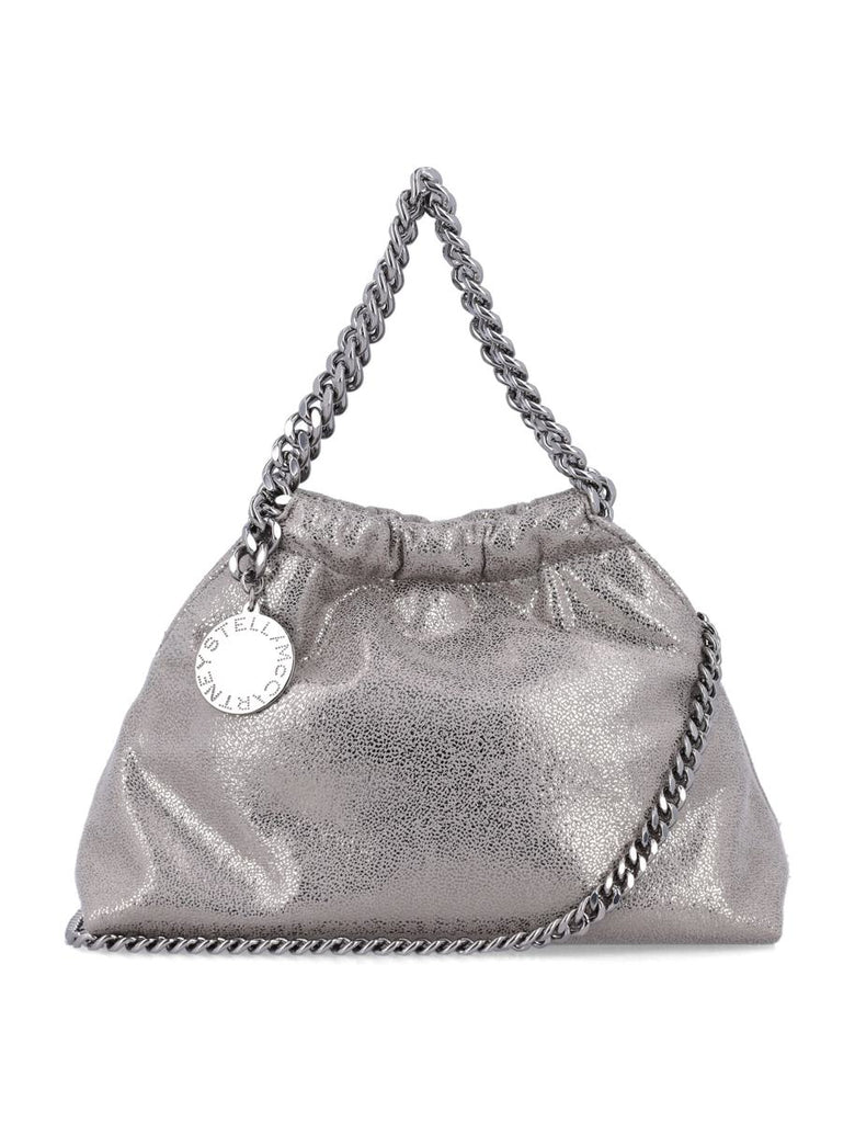 [S.McCARTNEY] Falabella Mini Drawstring Bag Eco Shiny Dotted Chamois - Steel Grey