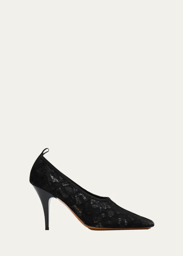 [S.McCartney] Pump 95 Lace On Mesh - Black